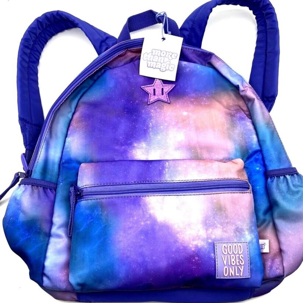 School Book Bag Backpack Girls Purple Space Pockets Children Kids Tie Dyed